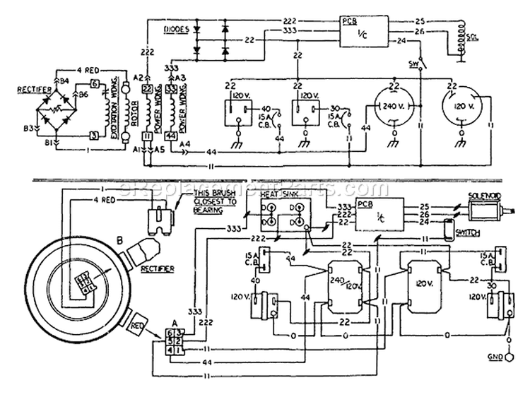Page E Diagram and Parts List for 8797-0  Briggs and Stratton Generator